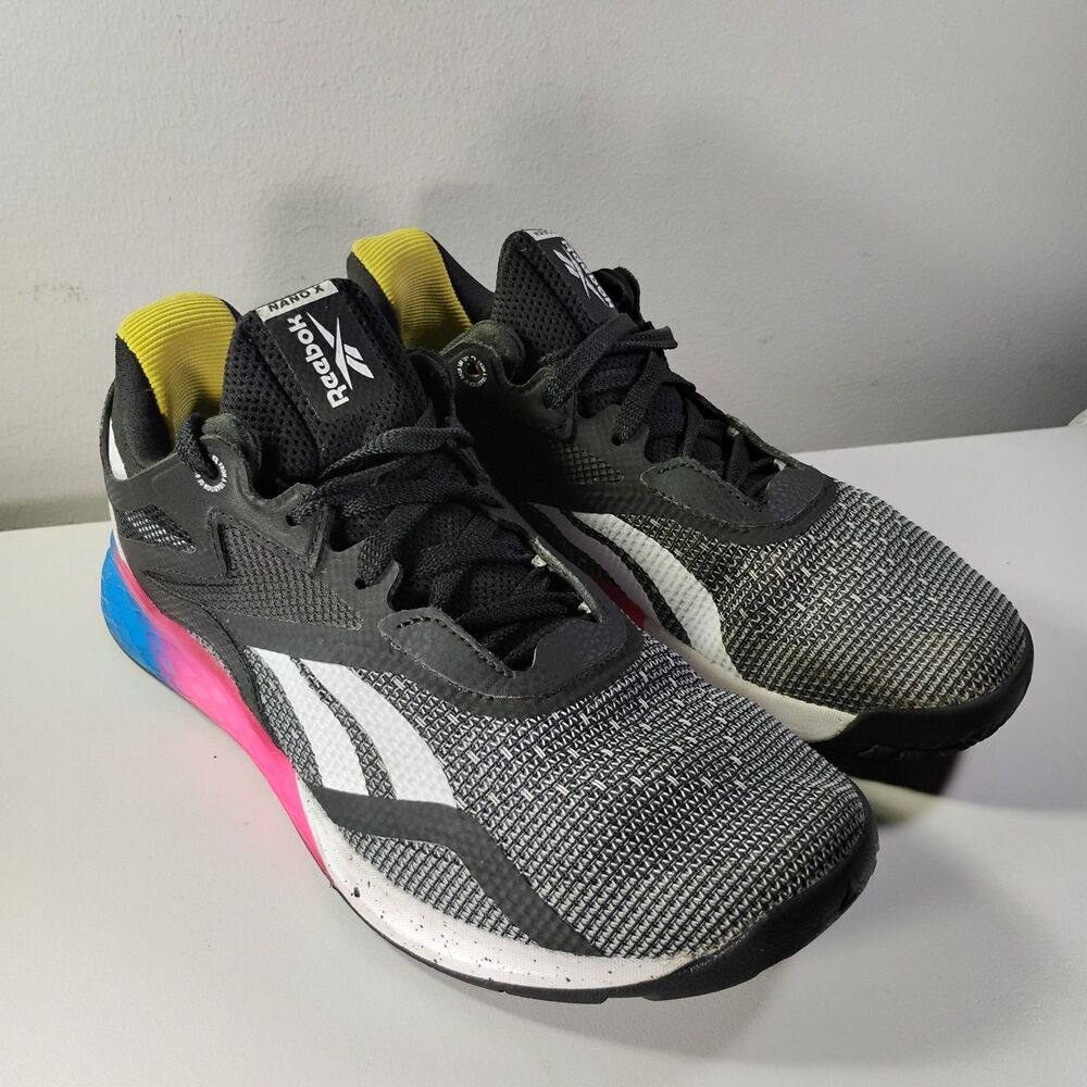 Reebok Nano X Sneaker Women's 7.5 Black Proud Pink Low Top Cross Training Shoes